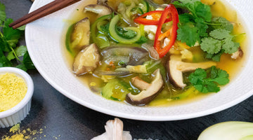 Shiitake Mushroom and Courgetti Soup