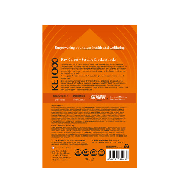 Keto Raw Carrot & Sesame Crackers