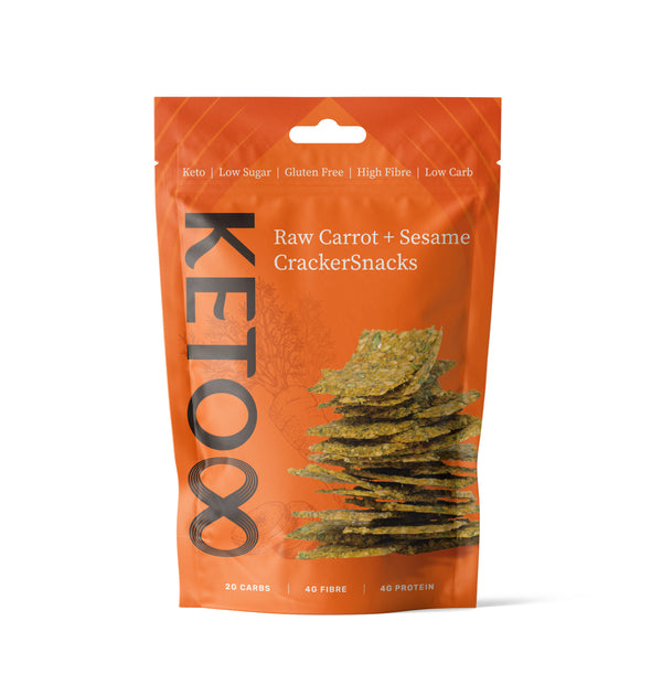 Keto Raw Carrot & Sesame Crackers